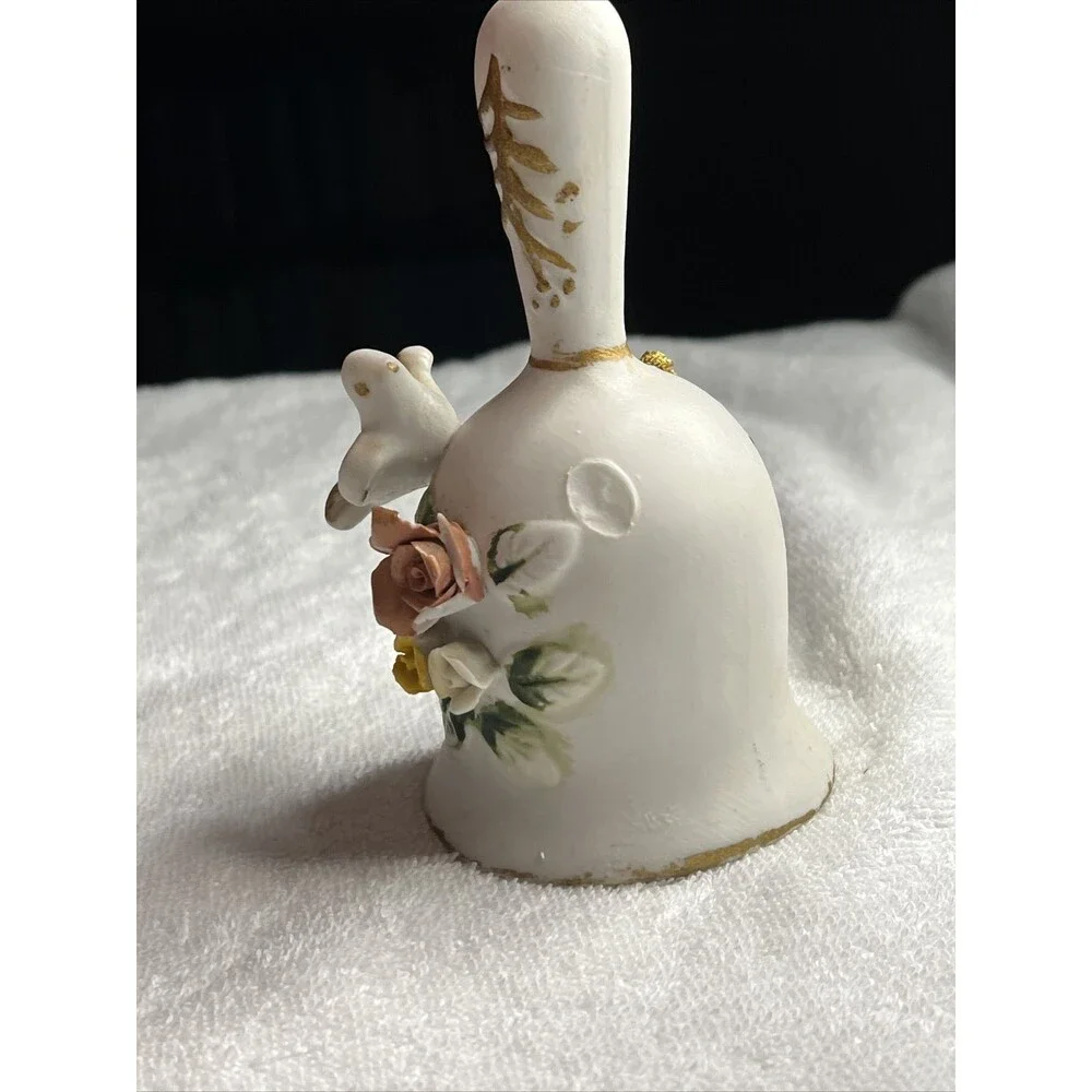 Ceramic Bell Bird Figurine Used 1980s